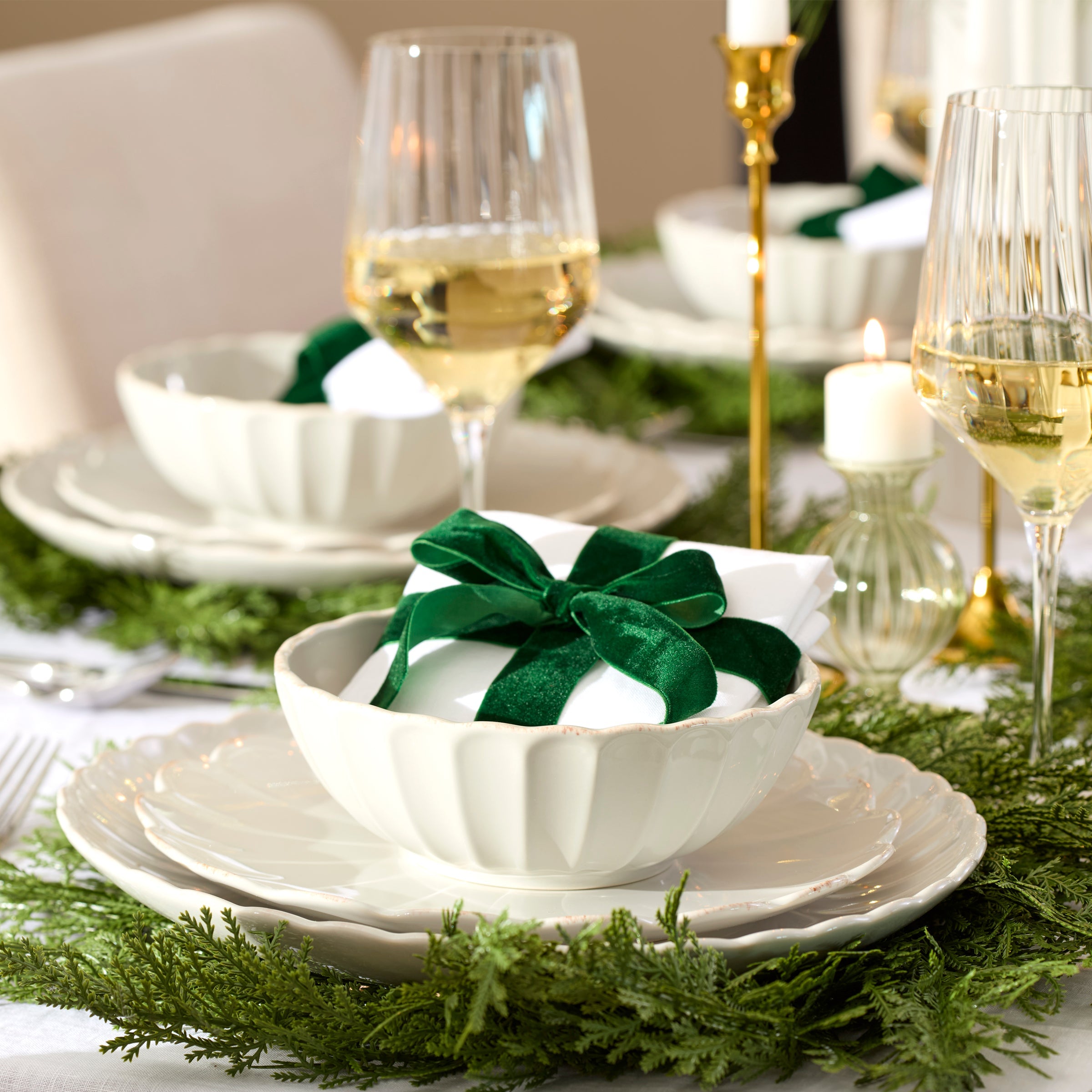 Lenox Premium French Perle Scallop White Dinner Plates, Set of 4 - Image 4