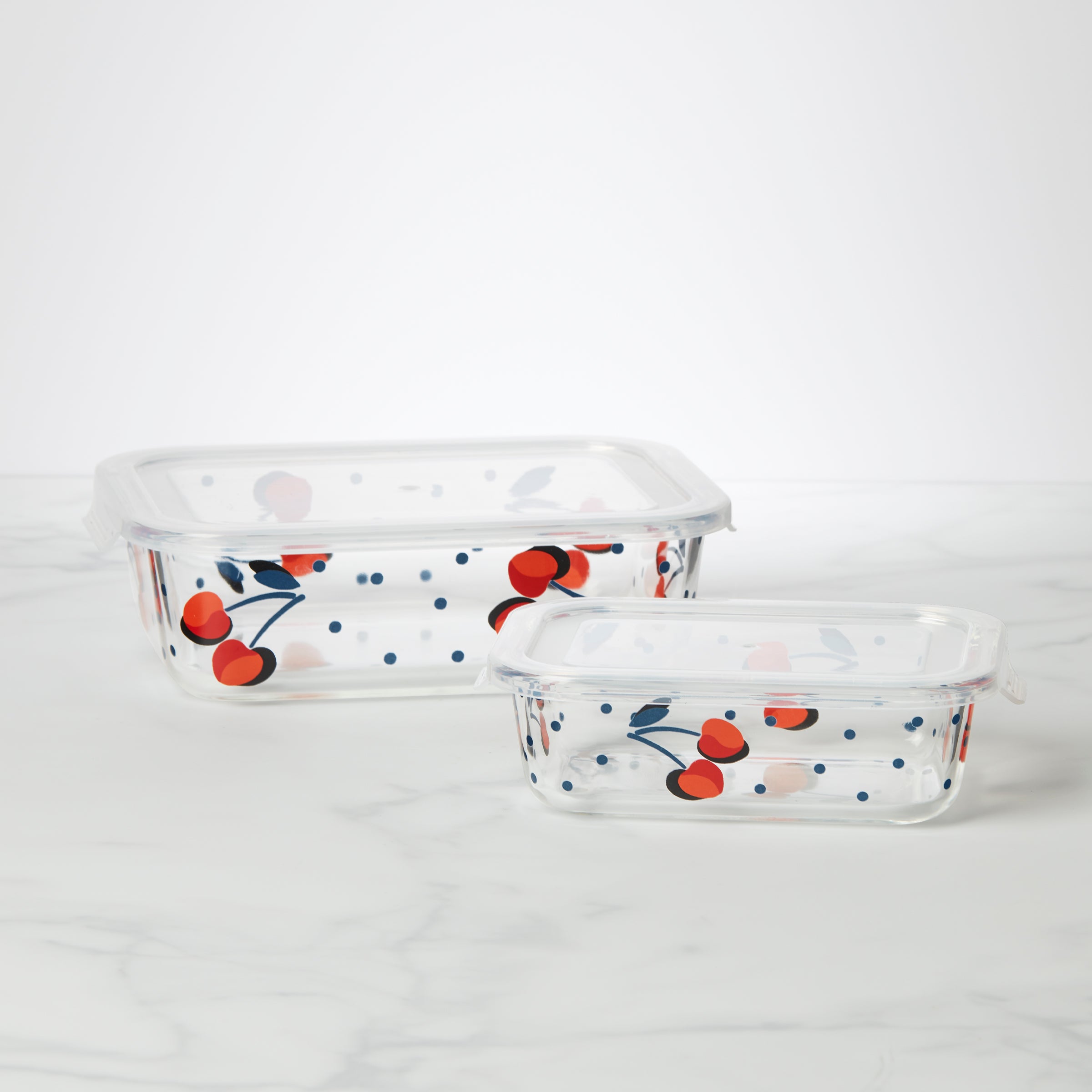 Lenox Premium Vintage Cherry Dot 2-Piece Rectangular Storage Set - Image 2