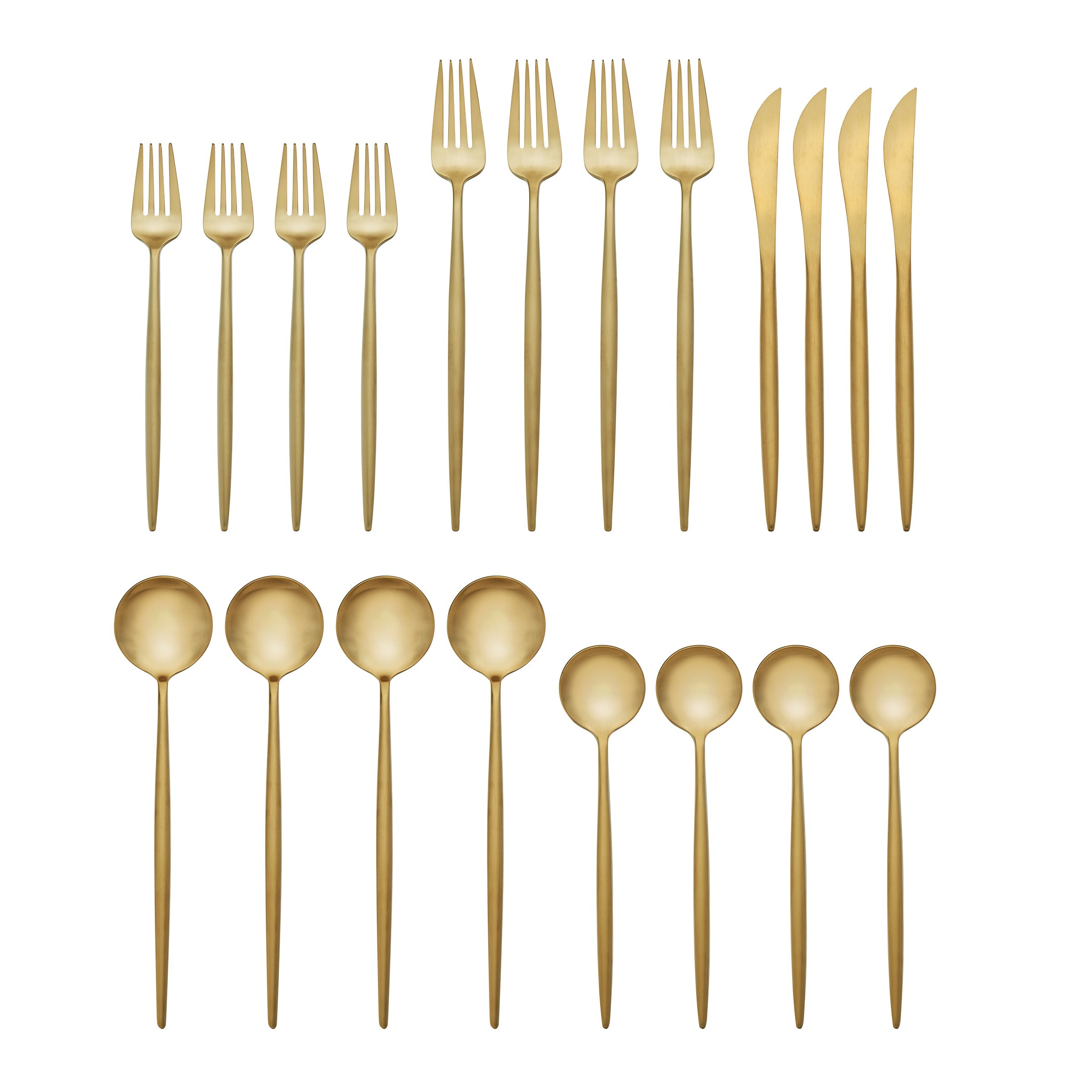 Lenox Premium Zephyr Gold Satin 20-Piece Flatware Set - Image 2