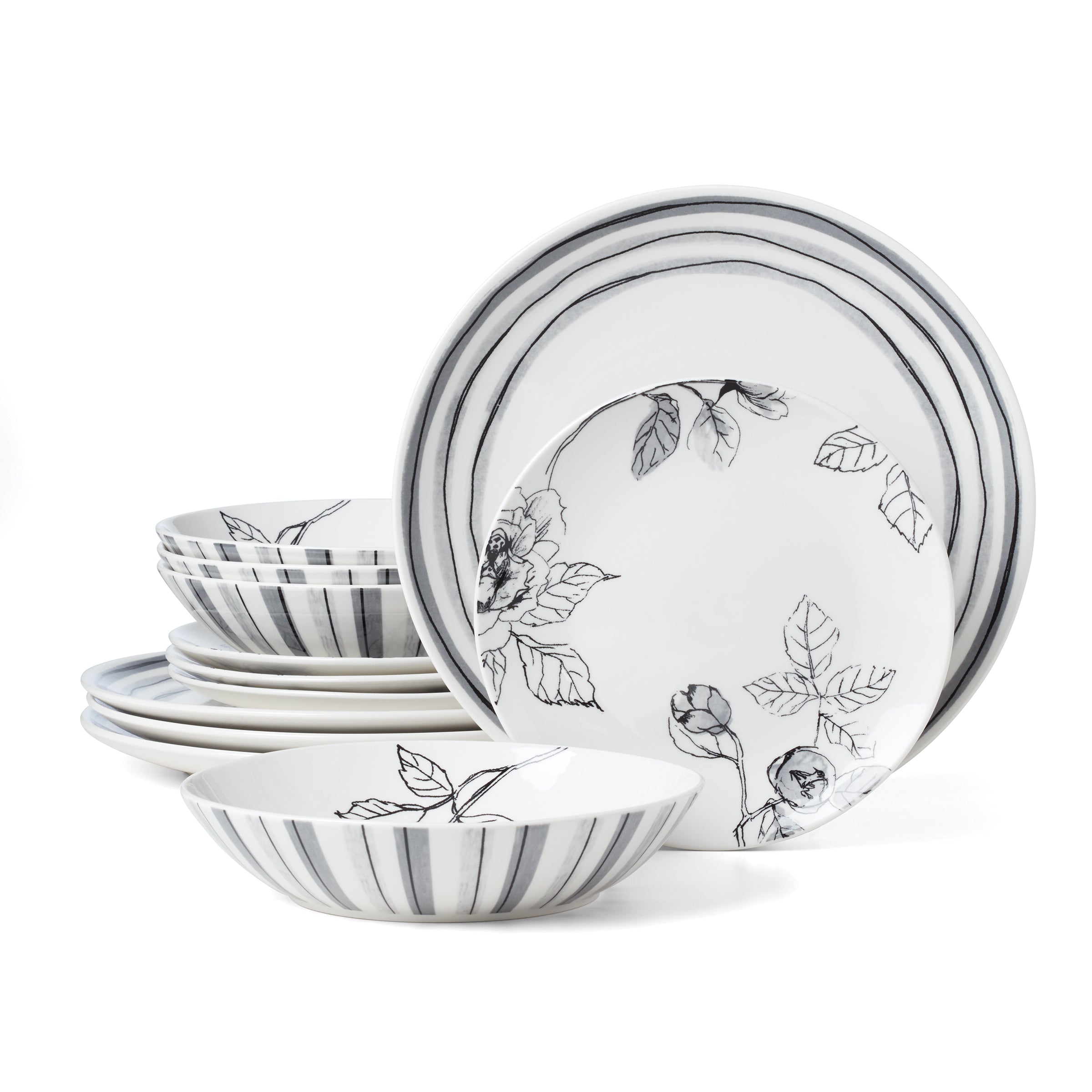 Lenox Premium Sketchbook 12-Piece Dinnerware Set