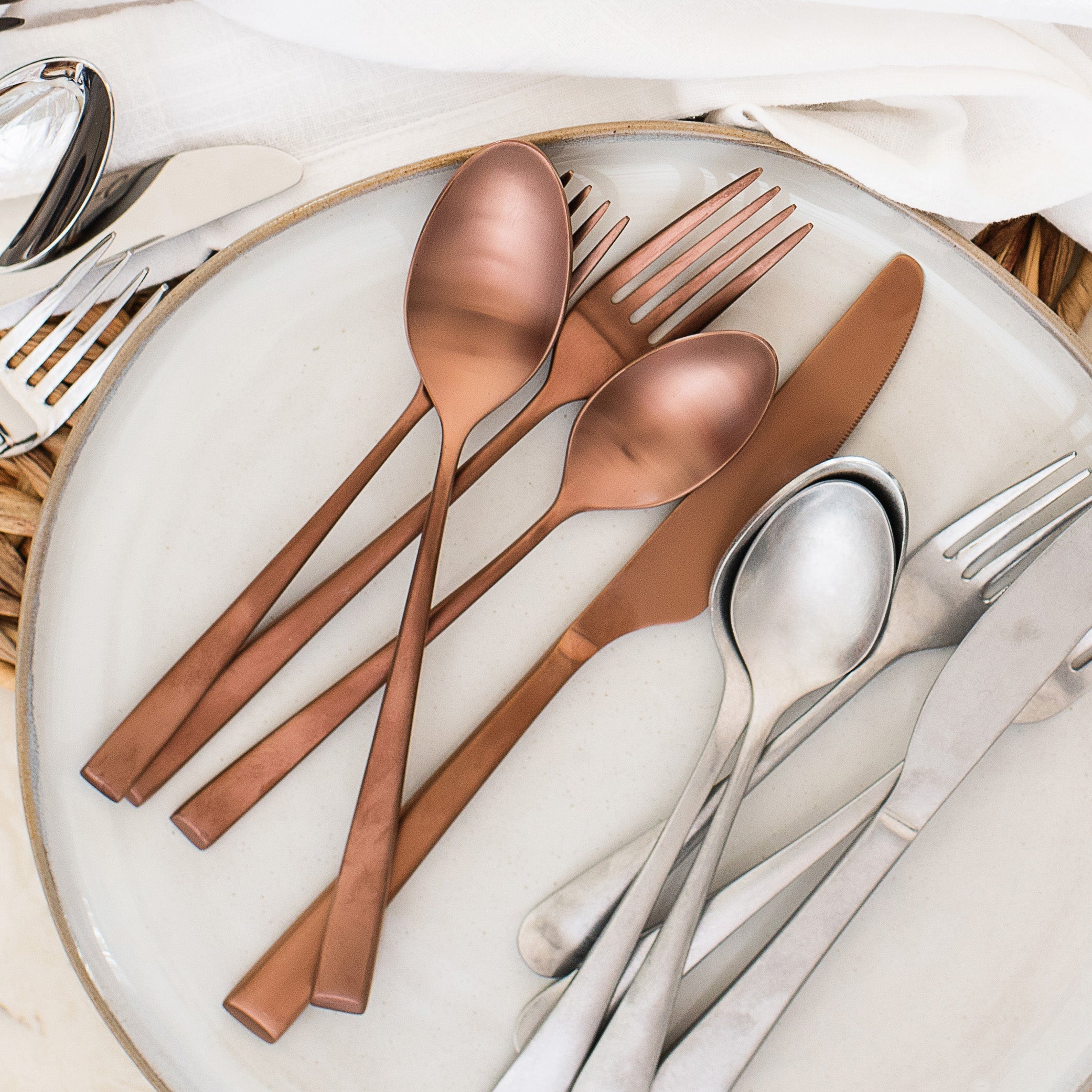 Lenox Premium Marlise Copper Satin 20-Piece Flatware Set - Image 6