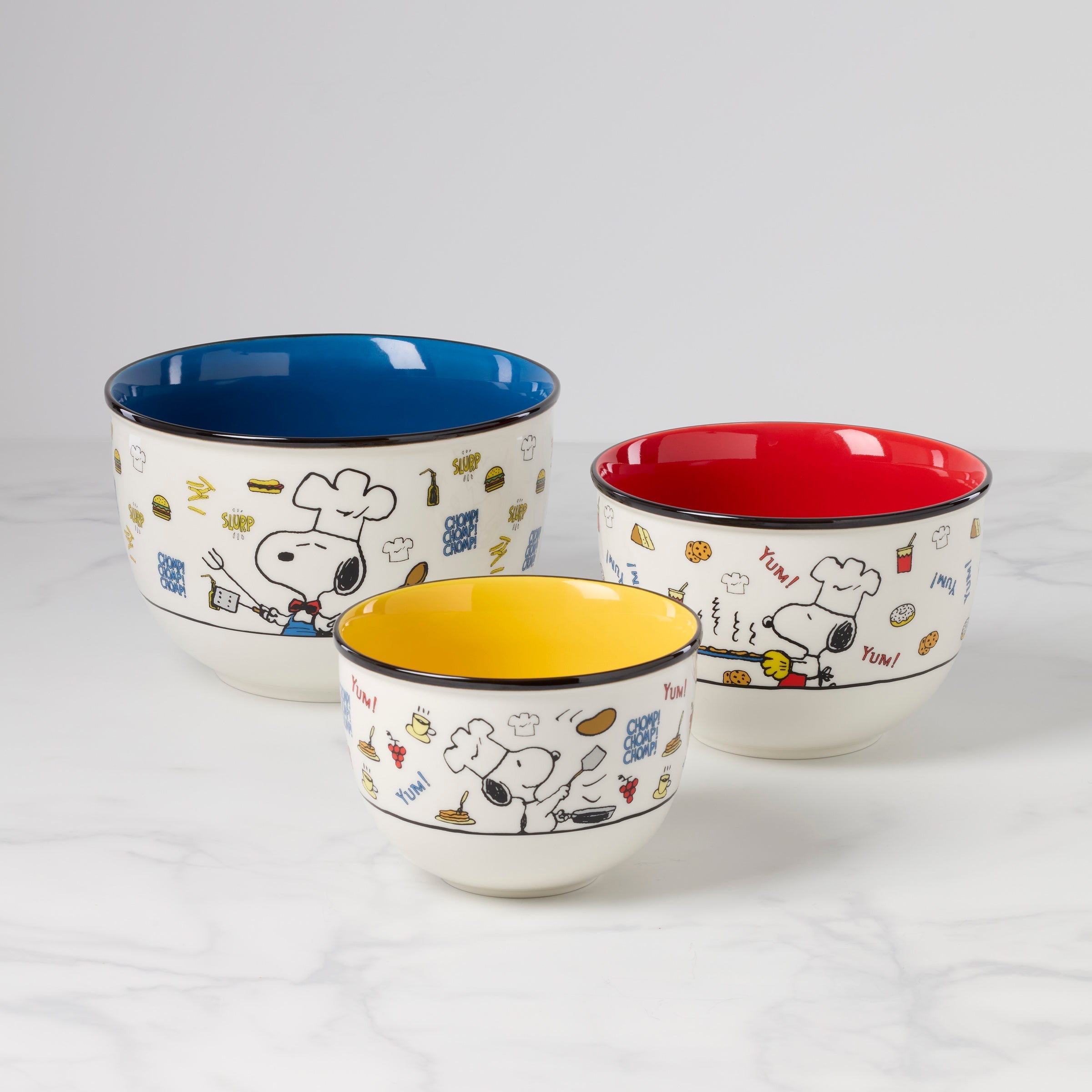 Lenox Premium Chef Snoopy 3-Piece Bowl Set