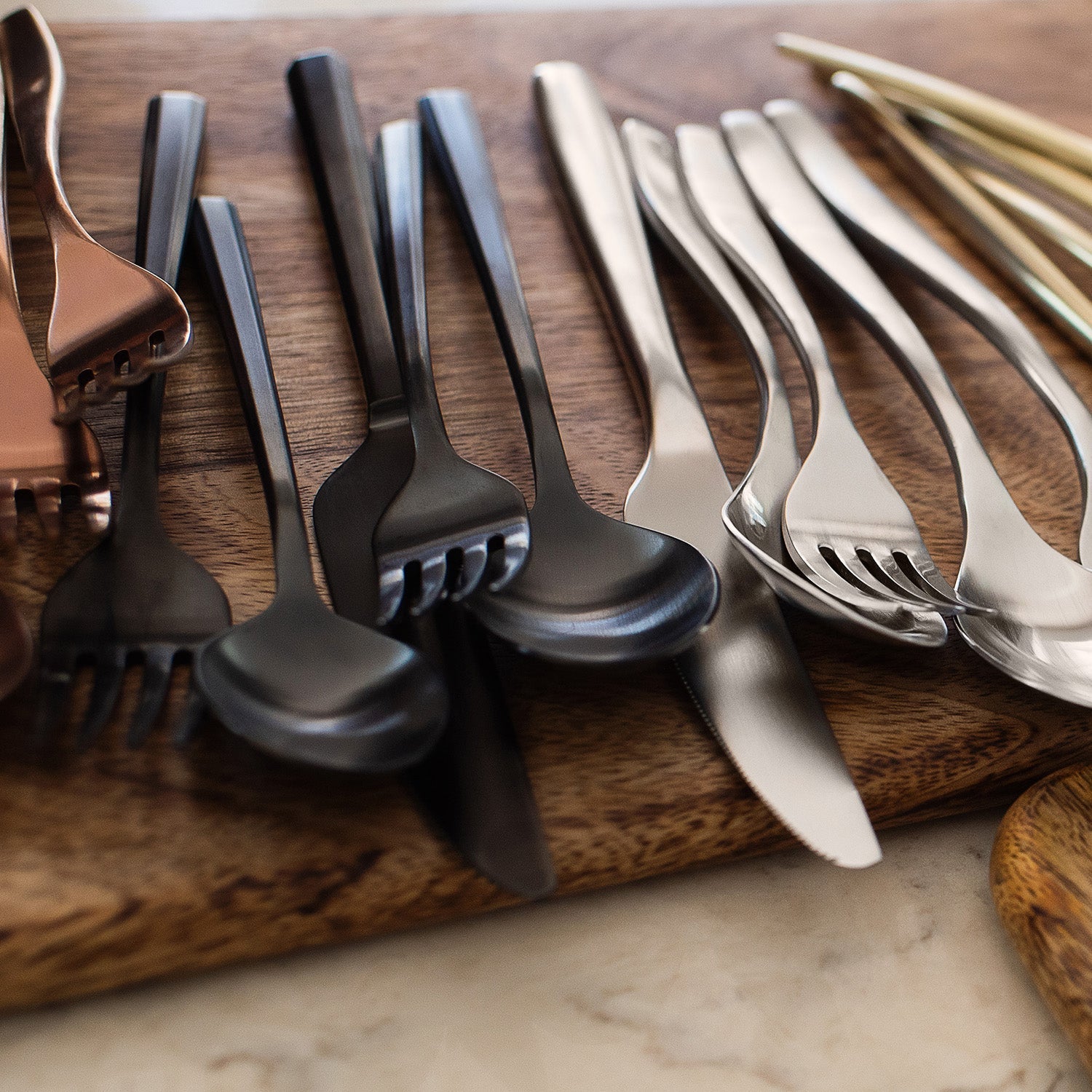 Lenox Premium Isobel Black Satin 20-Piece Flatware Set - Image 2