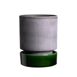 Alternative view of Lenox Premium Hoff Raw Grey & Glazed Emerald Green 8cm Pots, Set of 2