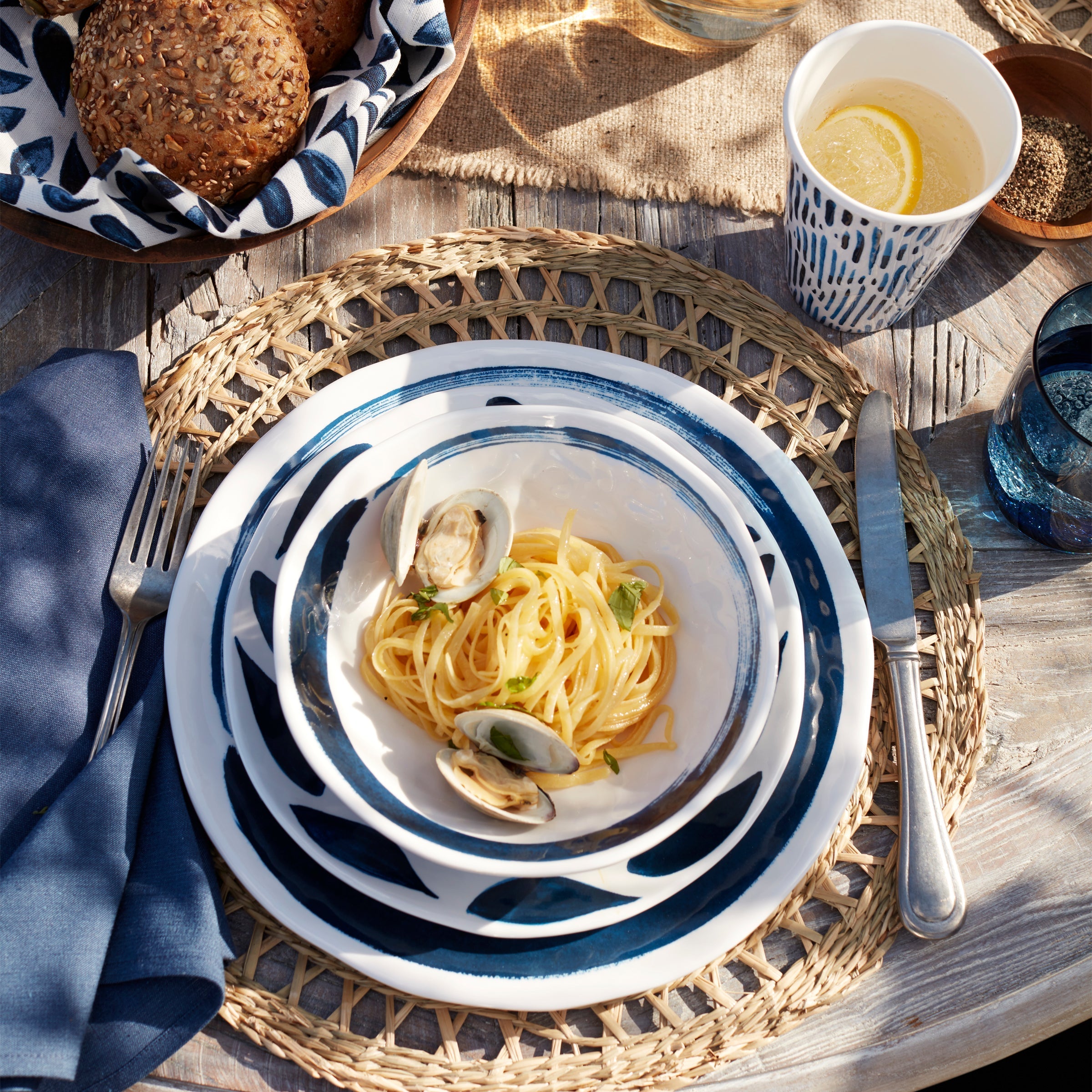 Lenox Premium Blue Bay Melamine 16-Piece Dinnerware Set - Image 7