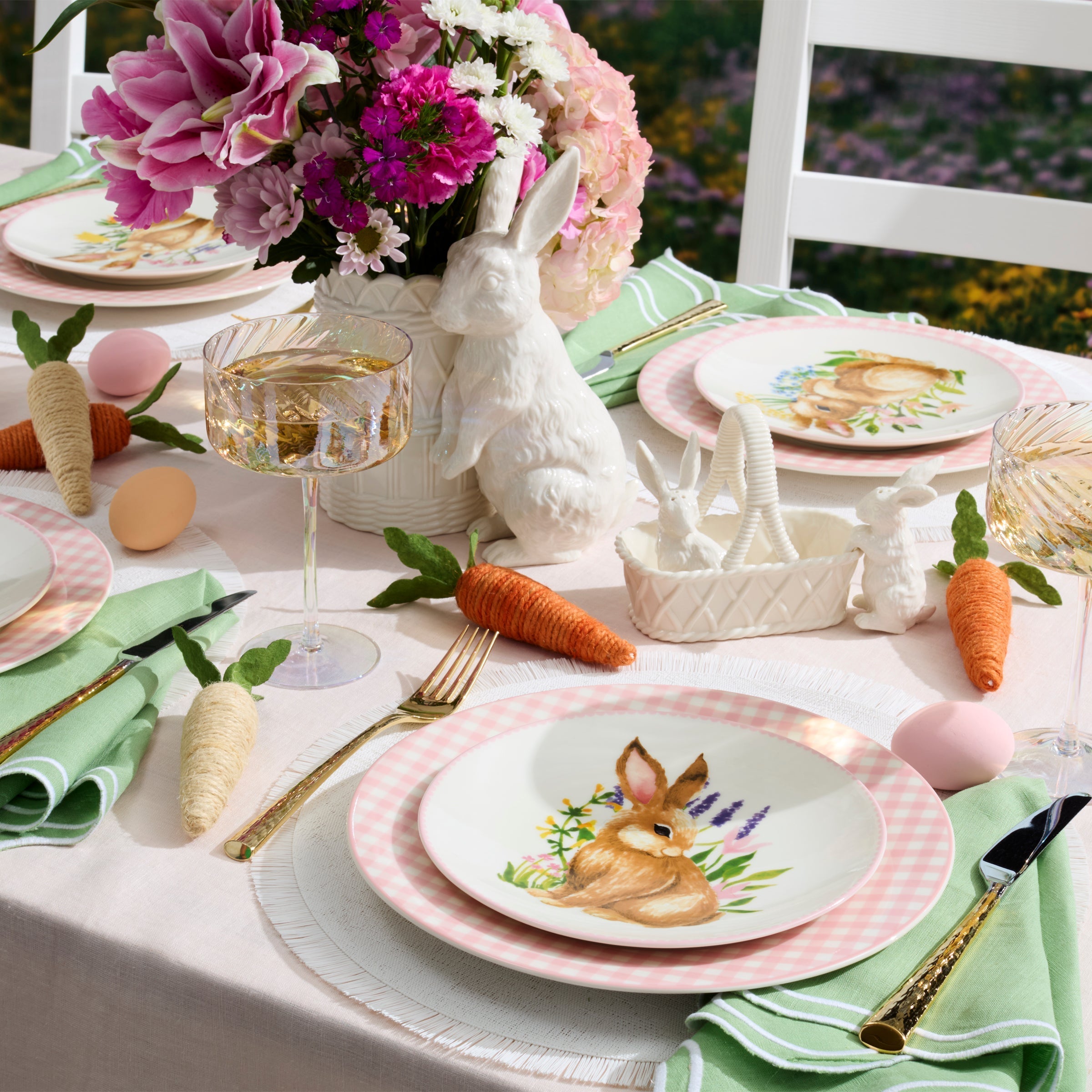 Lenox Premium Gingham Pink Dinner Plates, Set of 4 - Image 2