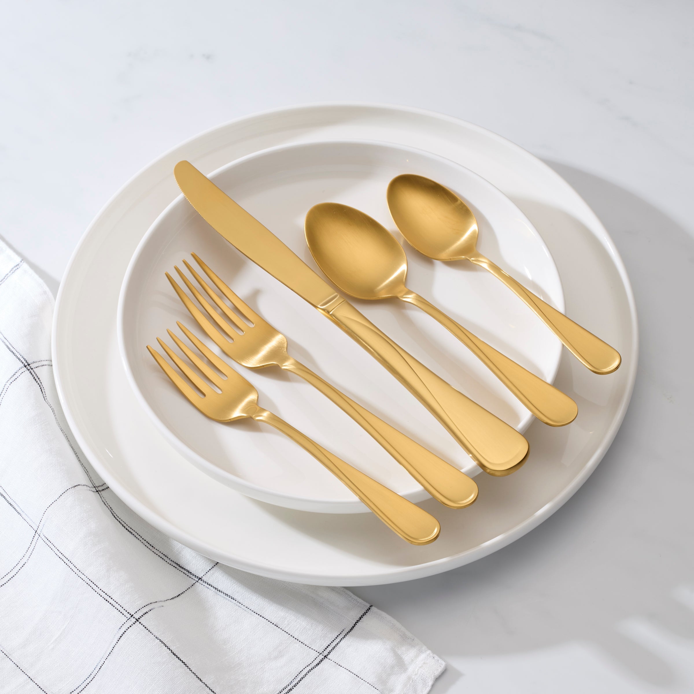Lenox Premium Flight Gold Satin 20-Piece Flatware Set - Image 3