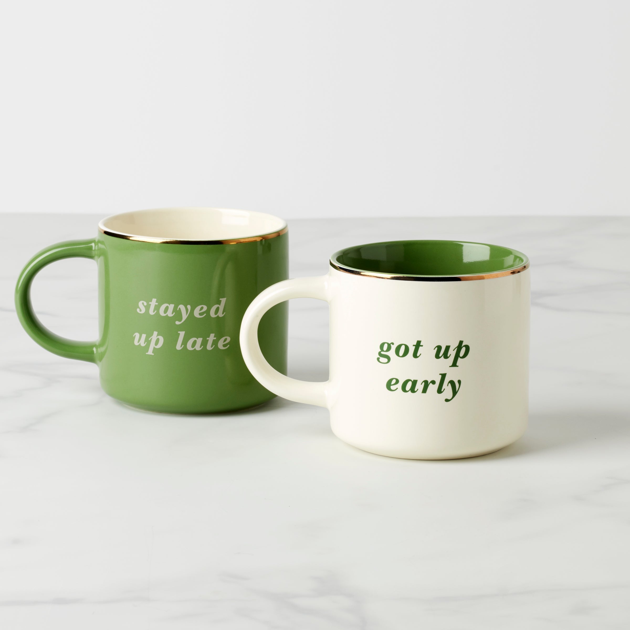 Lenox Premium Two of a Kind Got Up Early & Stayed Up Late Mugs, Set of 2 - Image 2