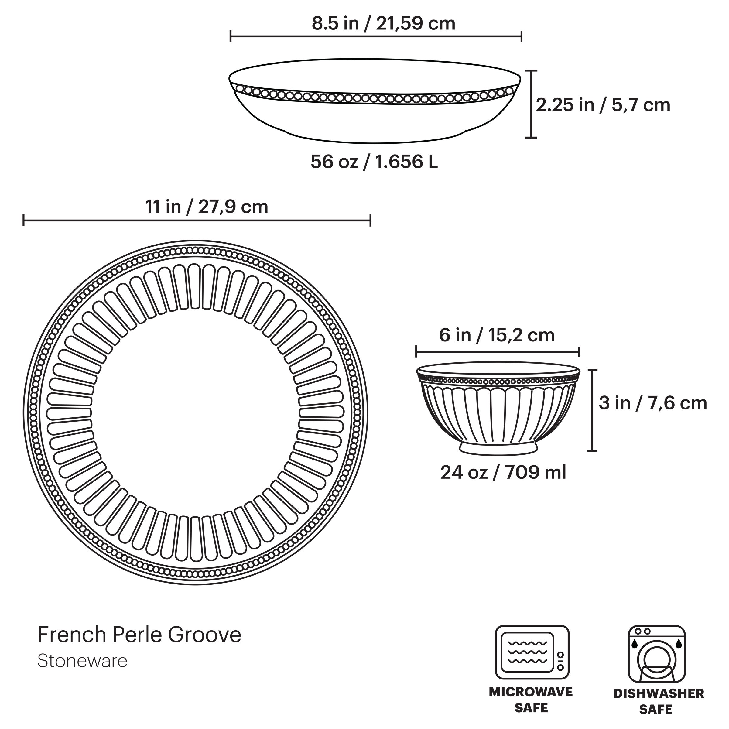 Lenox Premium French Perle Groove White 12-Piece Dinnerware Set - Image 2